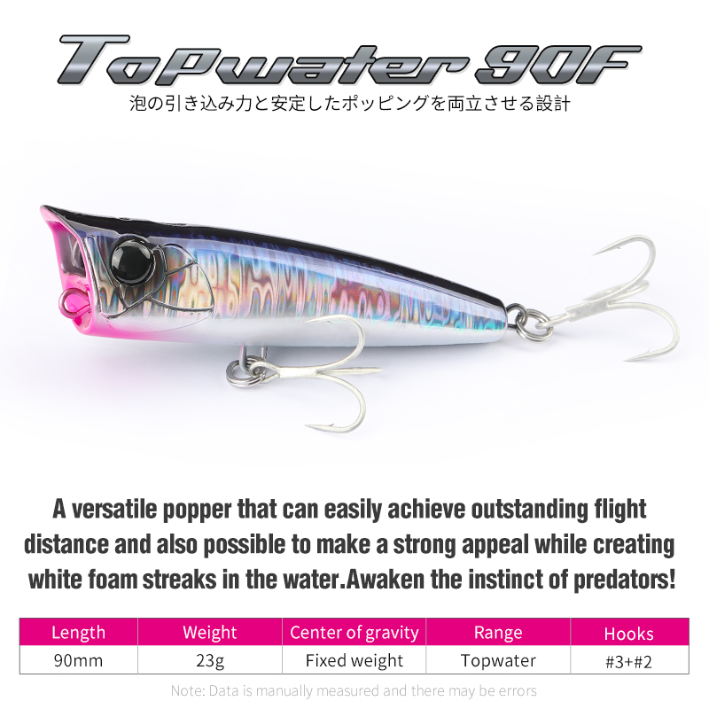 TSURINOYA 90mm 23g Topwater Po - огляд і ціна Fishing Lure Topwater