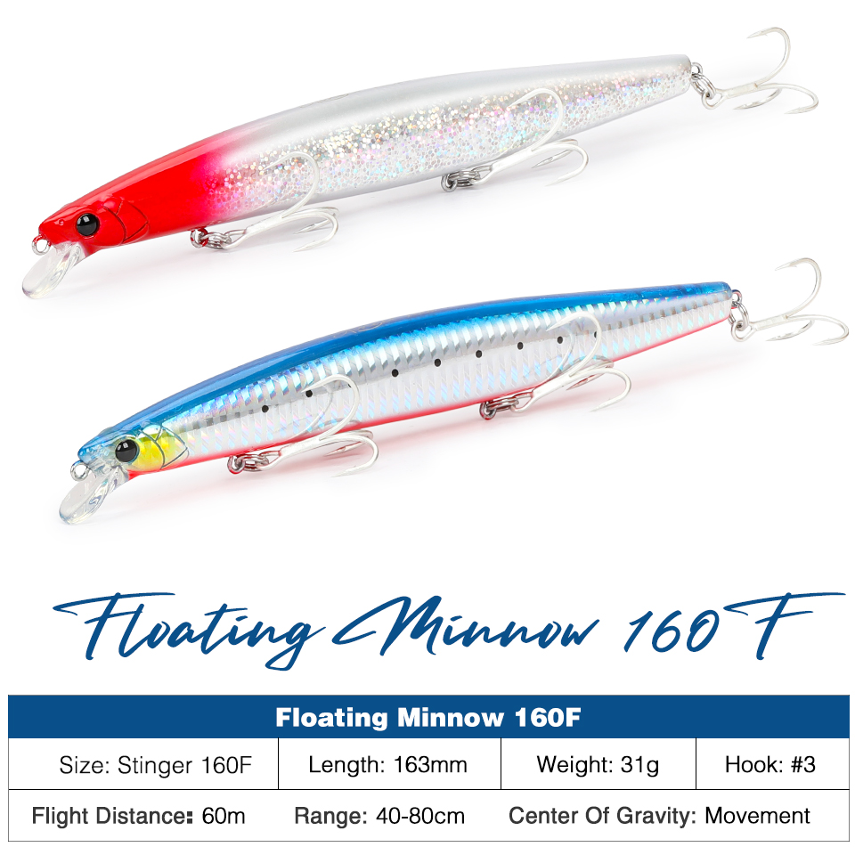 TSURINOYA 160F Floating Minnow - огляд і ціна Fishing Lure Topwater