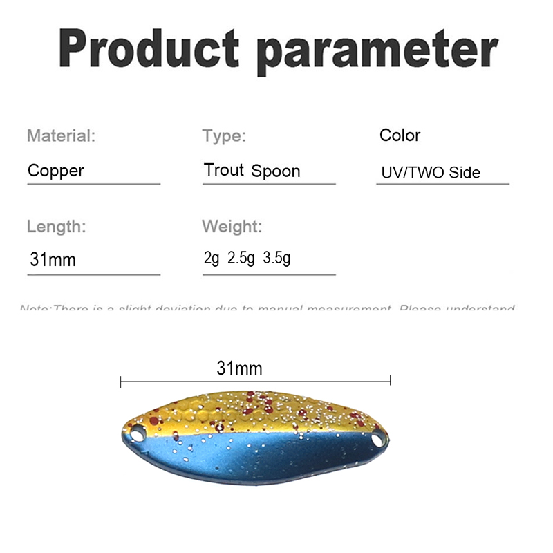 TROUT Spoon 2g 2.3g 3.5g Metal - огляд і ціна Fishing Lure Spoon